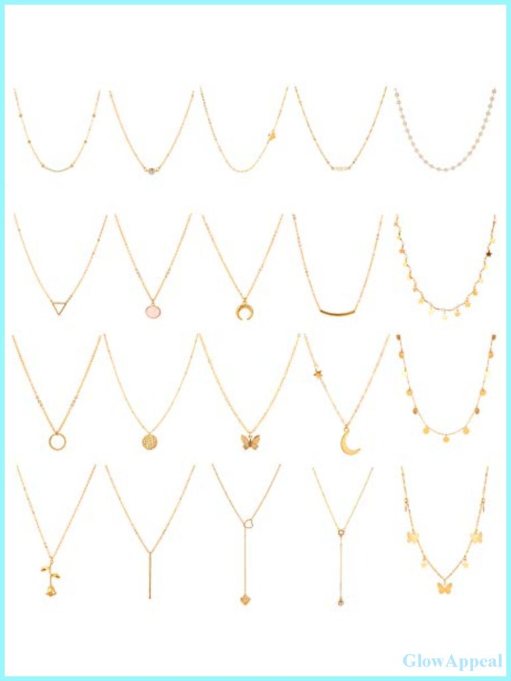 20Pc Dainty Gold Plated Choker Necklace Set Layered Women Jewelry Gift
